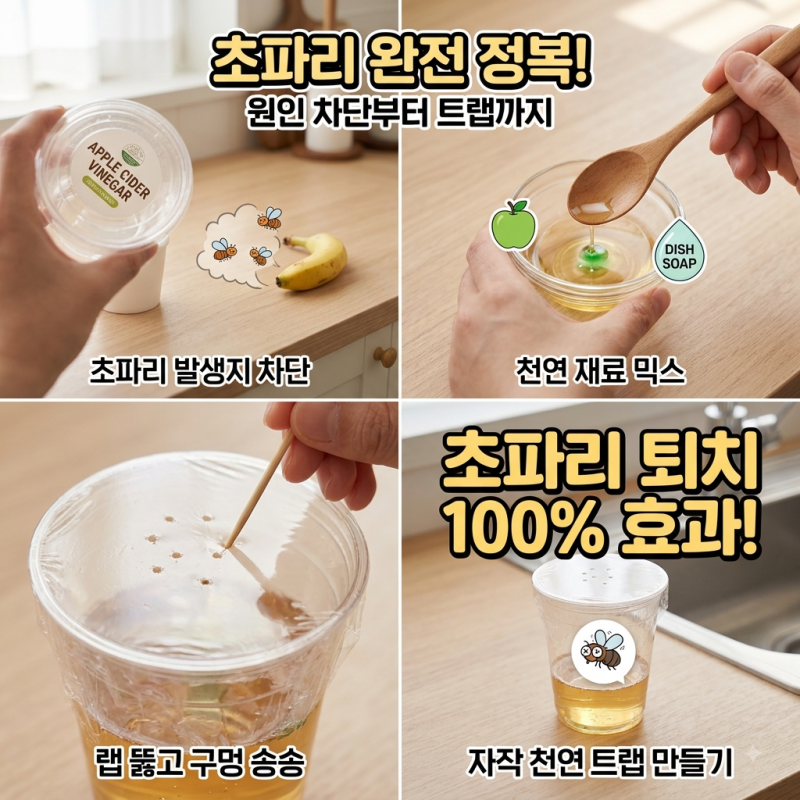 초파리 없애는 방법 : 발생 원인 차단부터 100% 효과 보는 천연 트랩 만들기