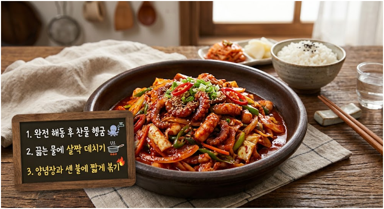 냉동 손질낙지를 이용한 매콤한 낙지볶음, 이 3가지만 기억하세요!