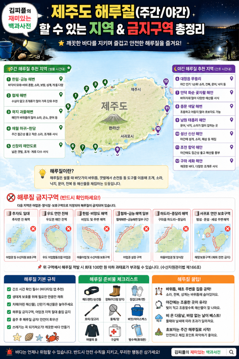 제주도 해루질 가능한 지역·금지구역 총정리