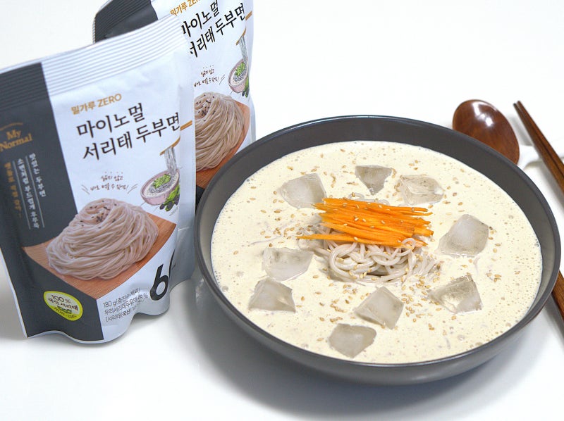두부로 콩국수 만들기 마이노멀 서리태 두부면 레시피 콩물 요리