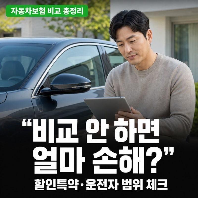 자동차보험 비교 방법 총정리, 종류별 역할·운전자 범위·할인특약 체크리스트