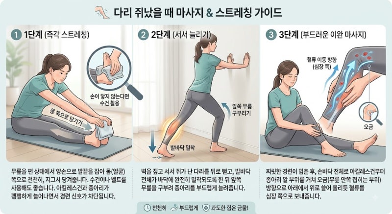 종아리 쥐나는 이유, 종아리 쥐 푸는 법, 종아리 쥐났을때, 자다가 종아리 쥐, 종아리쥐 통증(....