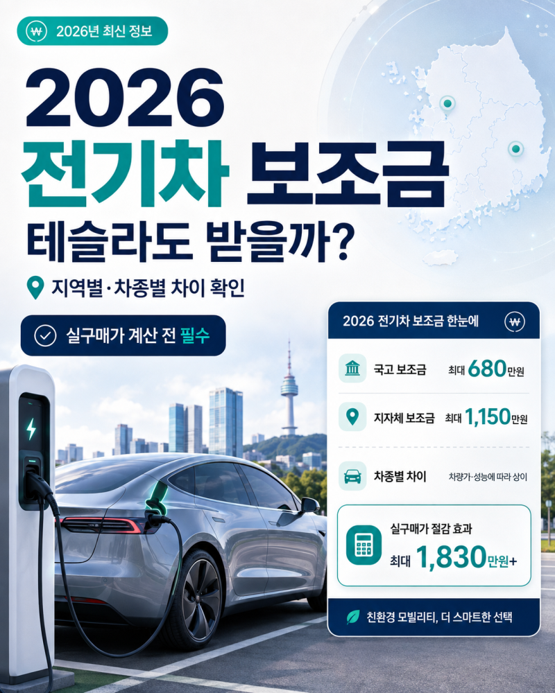 2026 전기차 보조금, 테슬라도 얼마 받을까? 지역별 잔여대수 확인법