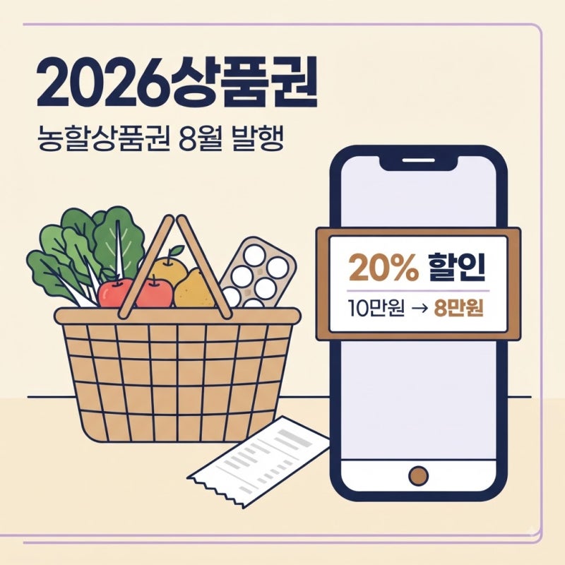2026 농할상품권 8월 발행20% 할인받는 구매방법·사용처