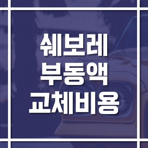 쉐보레 부동액(냉각수) 교체 비용 및 교체 주기