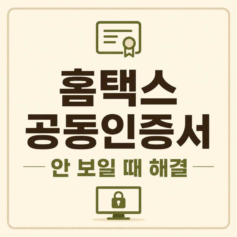 홈택스 공동인증서가 안 보일 때 해결 방법｜인증서 표시 오류 확인하기 (2026 최신)