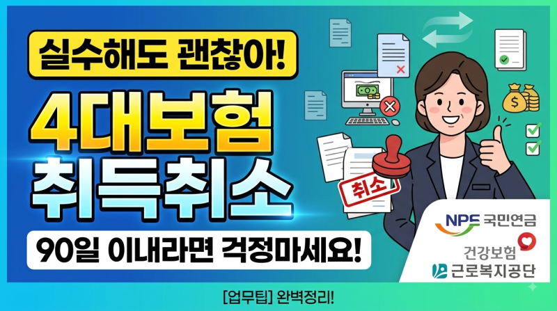 [업무팁] 4대보험 잘못 신고했을 때! 4대보험 취득취소 신청 방법 총정리 (EDI / 팩스)