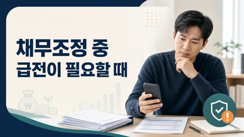 채무조정 중 급전 필요할 때, 이것만은 꼭 확인하세요