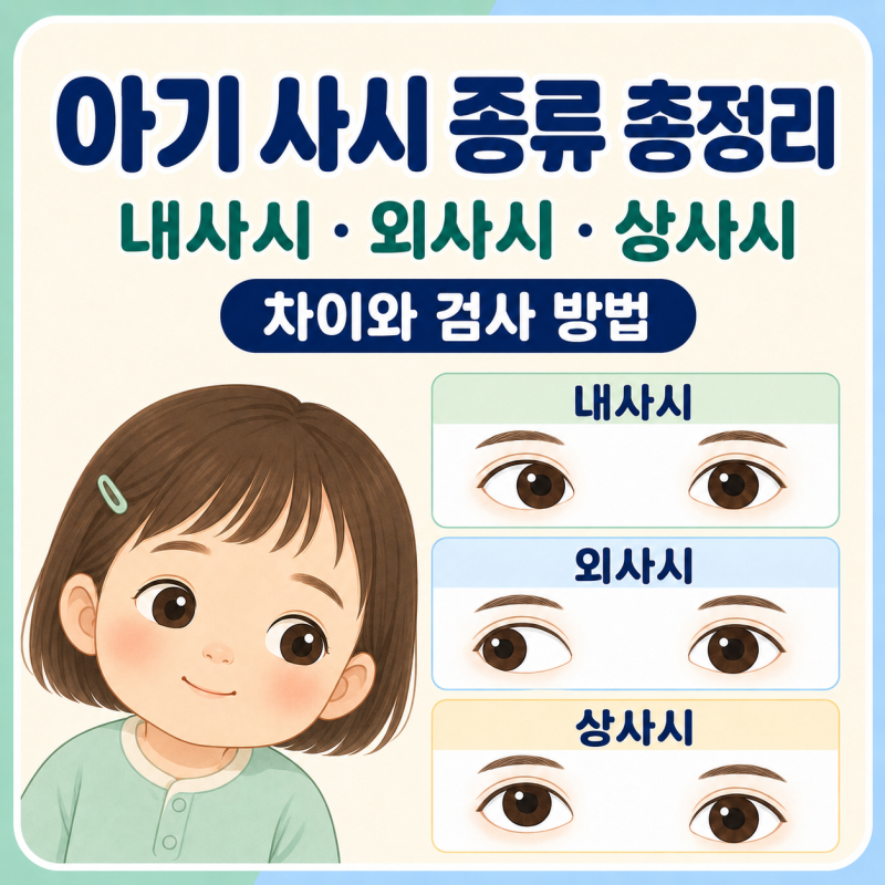 아기 사시 종류 총정리, 내사시 외사시 상사시 차이와 검사 방법
