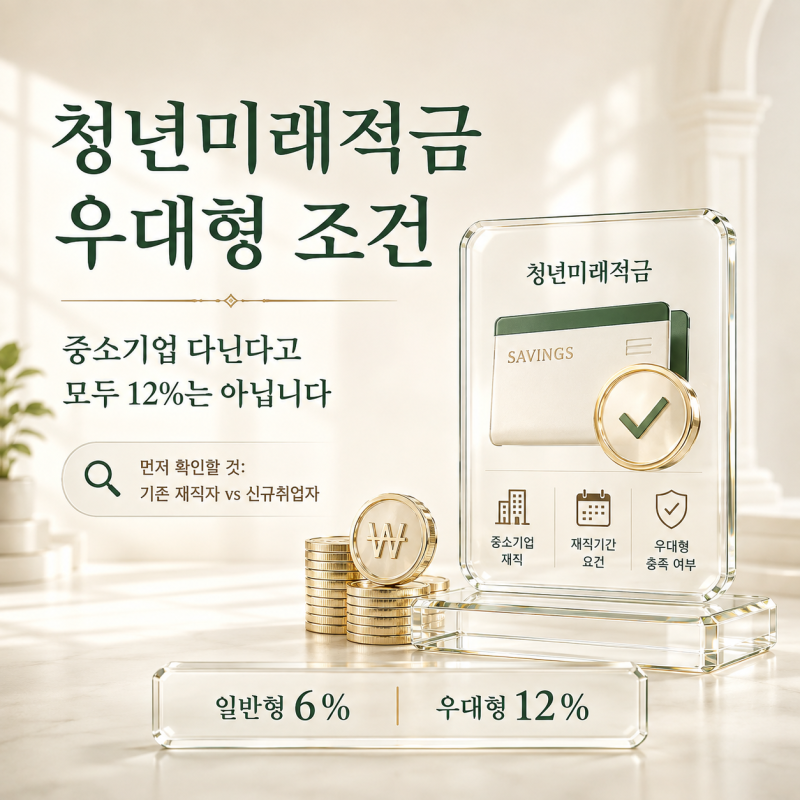 청년미래적금 우대형 조건｜중소기업 다닌다고 모두 12%는 아닙니다