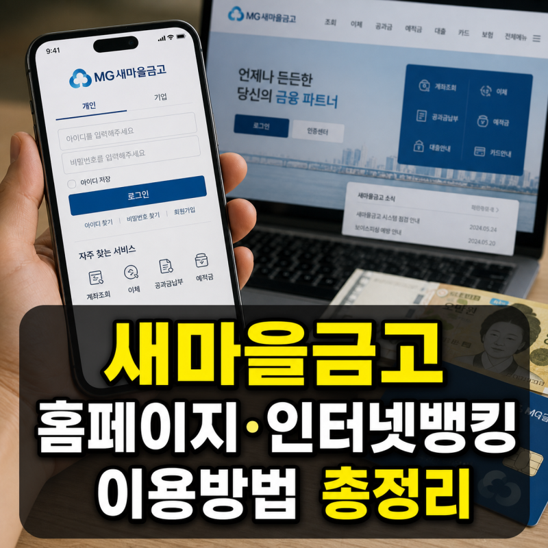 새마을금고 공식 홈페이지와 인터넷뱅킹 이용방법 총정리