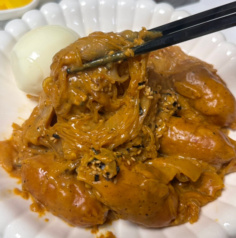 꾸덕한 크림카레당면 레시피｜단백질 가득 다이어트 버전