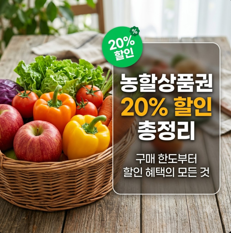 농할상품권 할인율 얼마? 10만원 구매한도와 20% 할인금액 계산