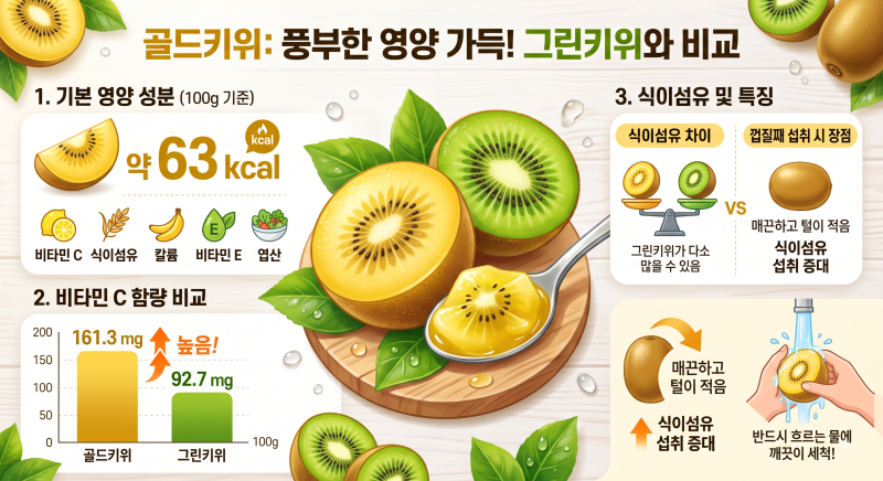 골드키위 효능 7가지, 영양성분과 먹는 법까지