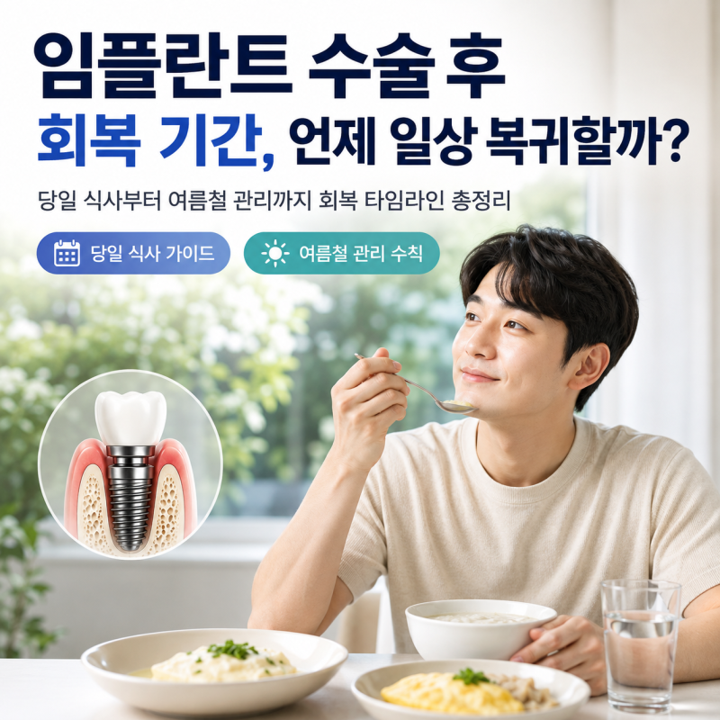 임플란트 수술 후 음식, 당일 저녁에는 뭘 먹어야 할까?