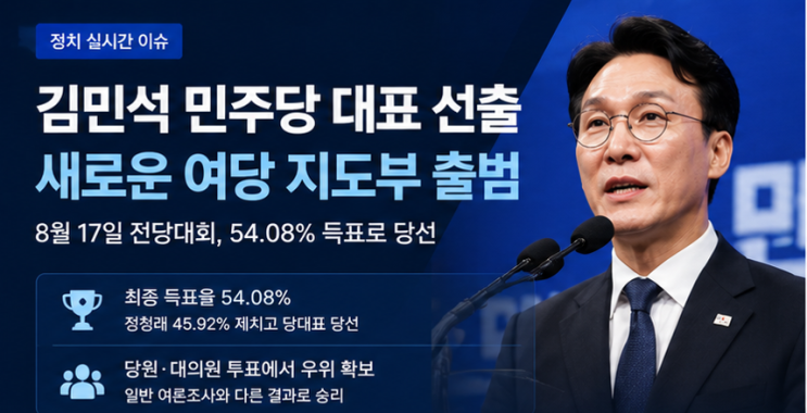 <b>김민석</b> 민주당 대표 선출…이재명 정부 2년 차, 새 여당 지도부의 과....