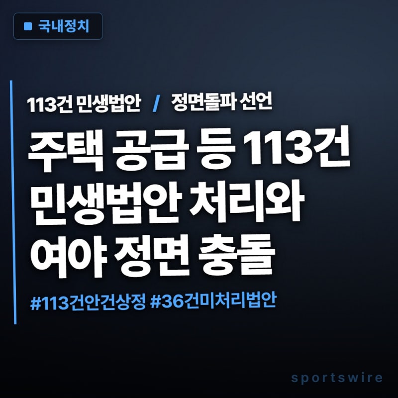 20일 국회 본회의 개최 확정...113건 민생법안 처리와 한병도의 강공