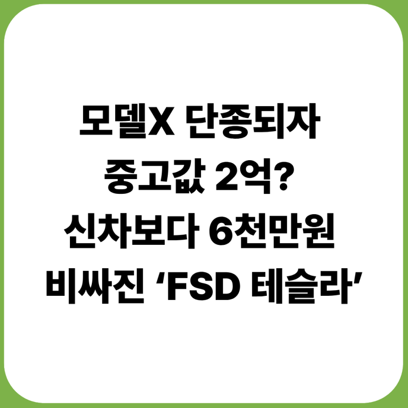 모델X 단종되자 중고값 2억? 신차보다 6천만원 비싸진 ‘FSD 테슬라’