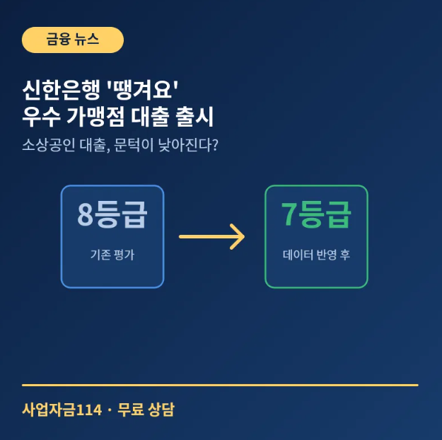 신한은행 '땡겨요 우수 가맹점 대출' 출시, 소상공인 대출 문턱이 낮아진다?(기업대출,병원자....