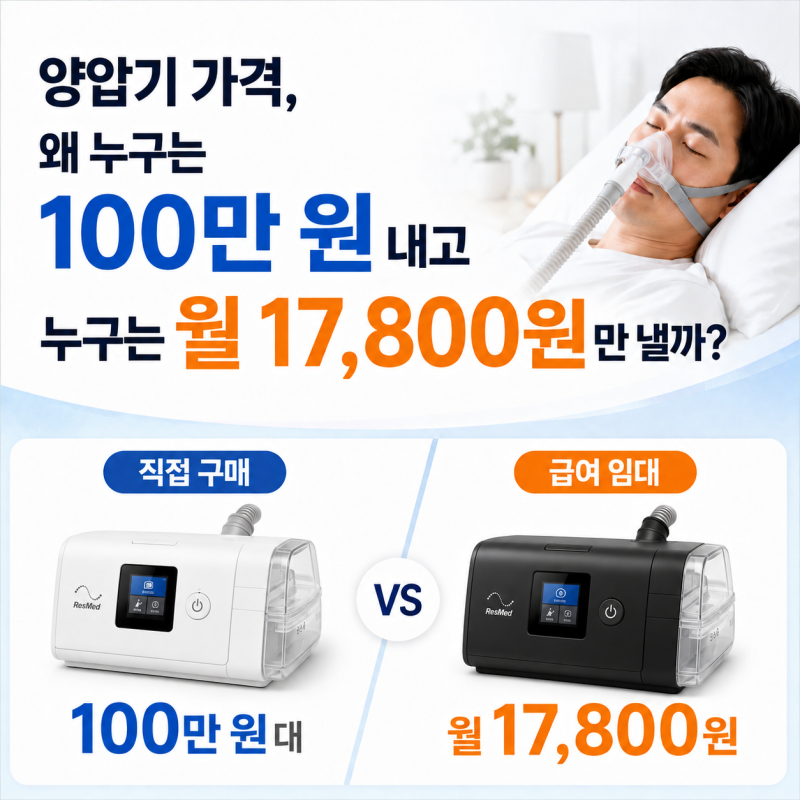 양압기 가격, 왜 누구는 100만 원 내고 누구는 월 17,800원만 낼까?
