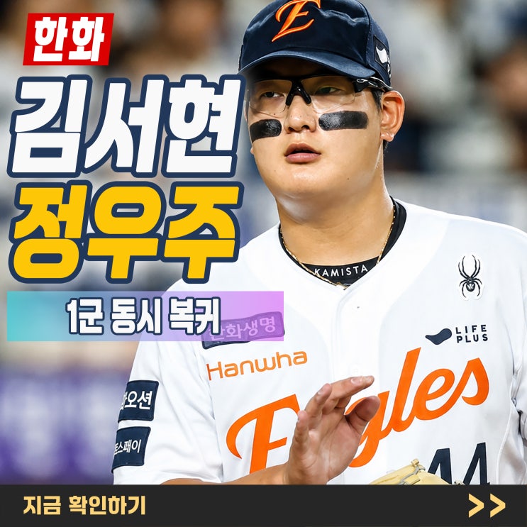 “8월 ERA 0.00” <b>한화 김서현</b> 정우주 <b>1군 복귀</b>, 추격조부터 다시 시작