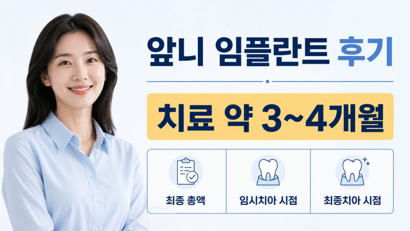 앞니 임플란트 후기 2026 총비용·기간 총정리