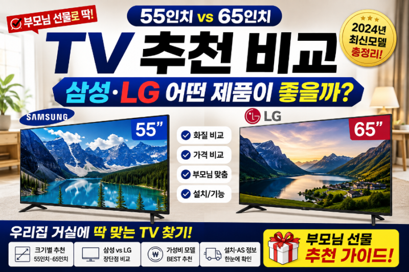TV 추천 비교, 부모님용 55인치 65인치 삼성·LG 어떤 제품이 좋을까?