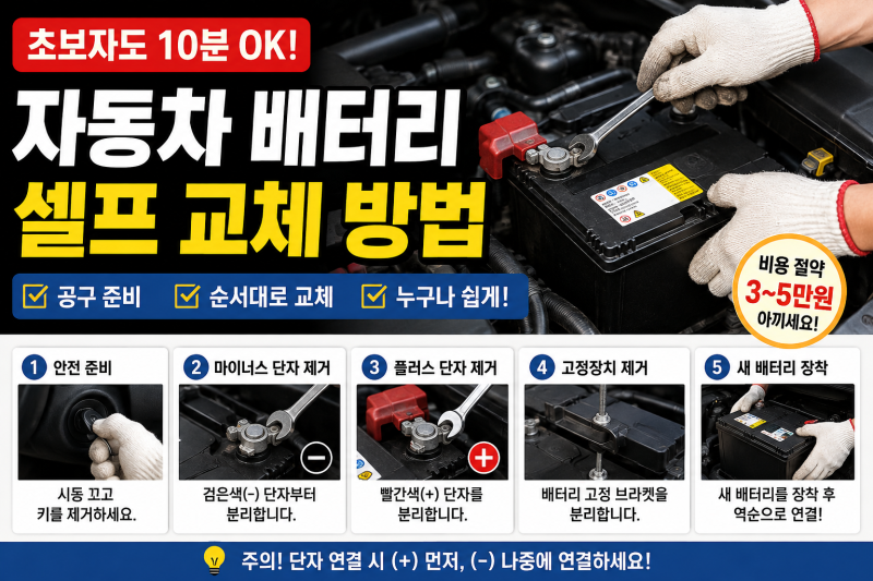 자동차 배터리 셀프 교체 방법