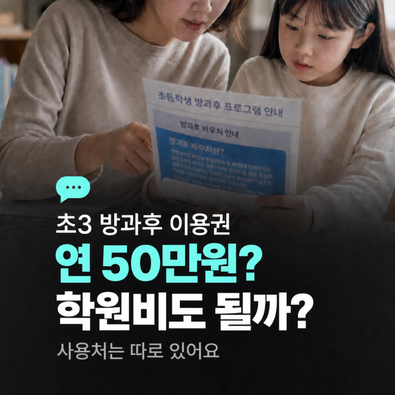 초3 방과후 이용권 연 50만원, 영어·태권도 학원비도 될까?
