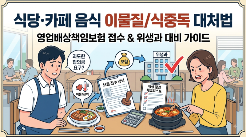 [식당/카페 법률] 식당 음식 이물질·식중독 배상 요구 대처법: 영업배상책임보험 처리 및 위....
