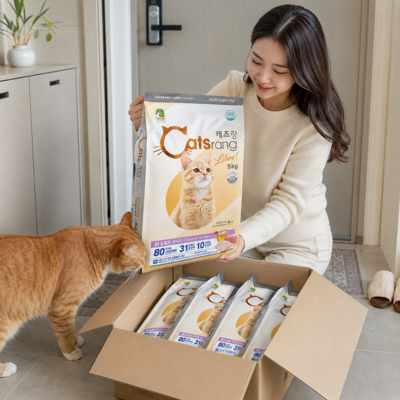 캐츠랑 전연령 리브레 5kgx4개 20kg 고양이 사료 캣츠랑 대용량 길고양이 길냥이사료