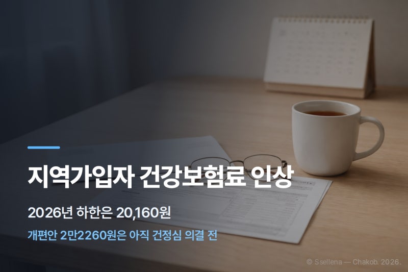 지역가입자 건강보험료 인상 달라진 점 (2026년 하한 2만160원, 개편안은 아직 미확정)