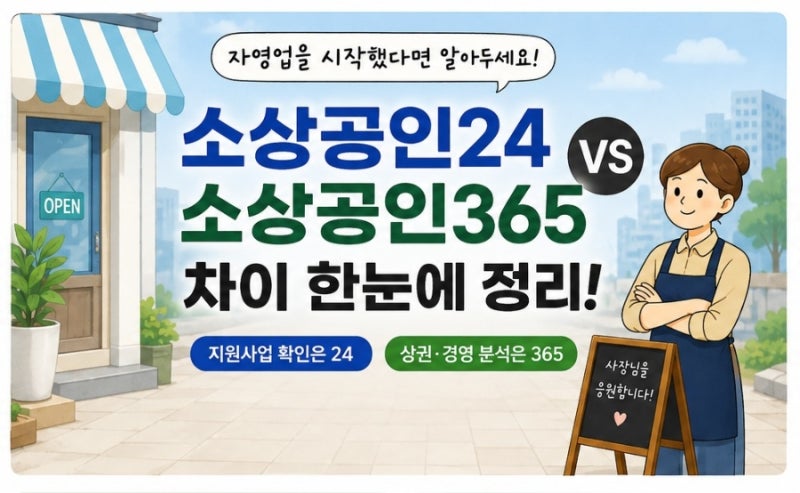 자영업을 시작했다면 알아두세요｜소상공인24·소상공인365 차이