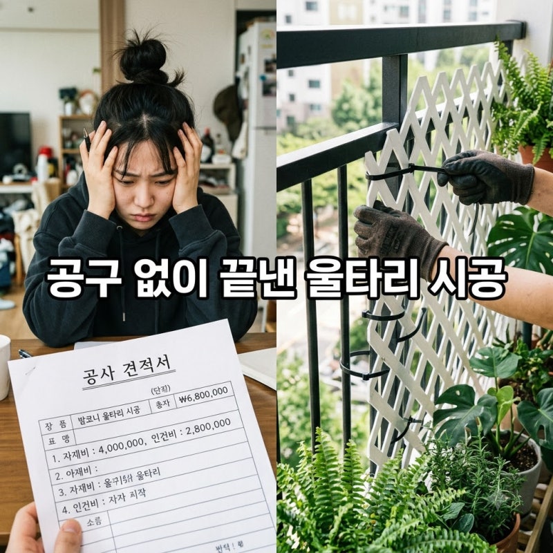 PVC 레티스 셀프 울타리 베란다·정원 가림막 무공구 시공 : 100만 원 견적 10분 만에 아끼는 비....