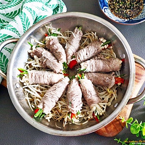 차돌박이 숙주찜 소고기 야채찜 소스 차돌박이찜