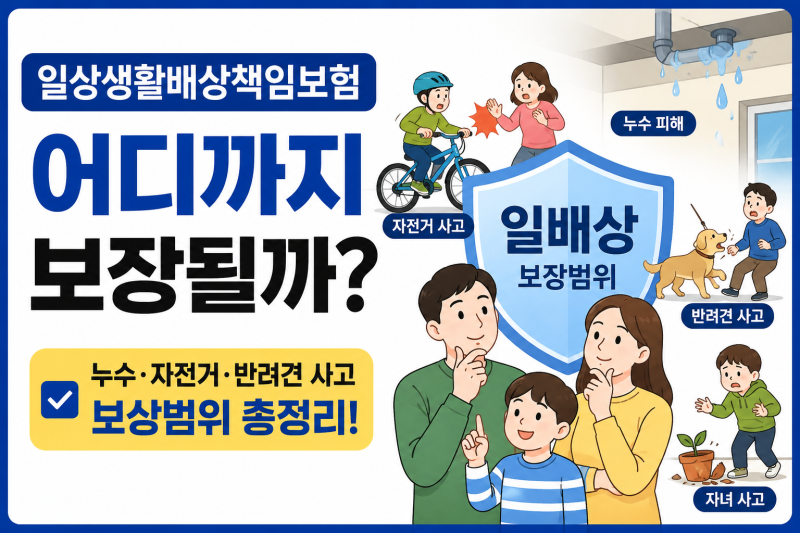 일상생활배상책임보험 어디까지 보장될까? 누수·자전거·반려견 사고 보상범위 총정리
