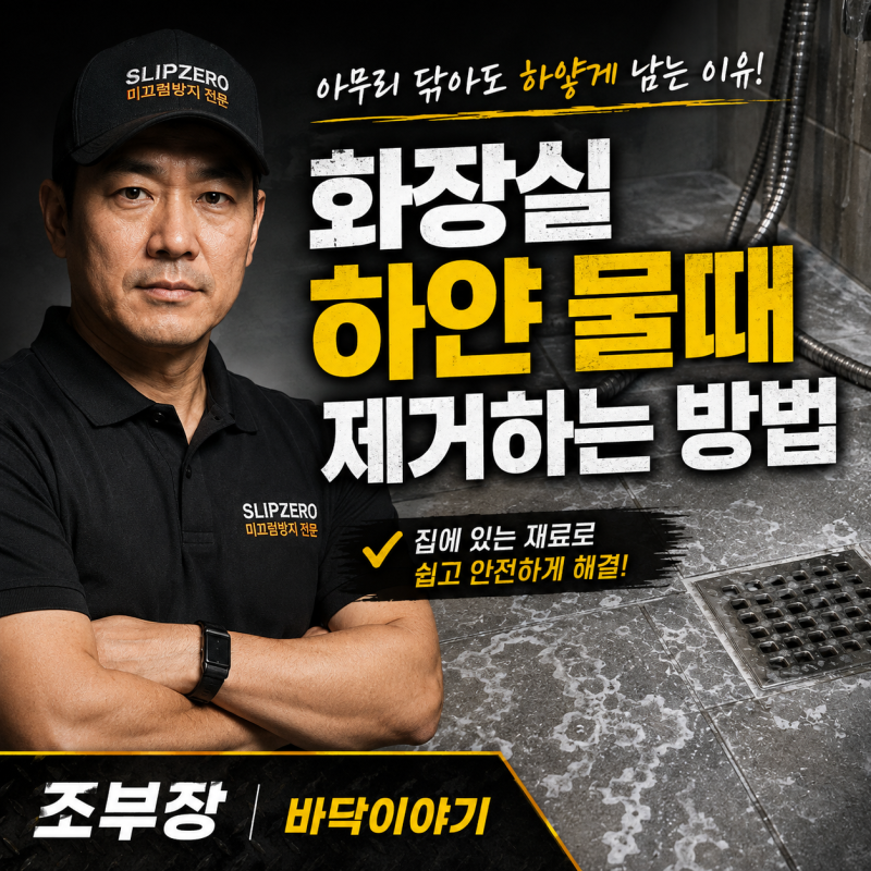 화장실 바닥 하얀 물때 제거, 아무 세제나 쓰면 안 되는 이유