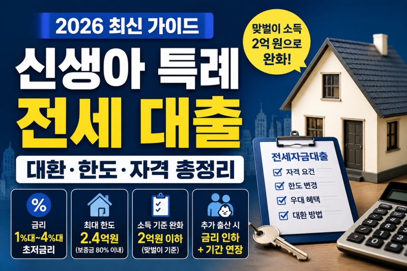 신생아 특례 전세 대출 최신 가이드 (대환, 한도, 자격 기준 총정리)