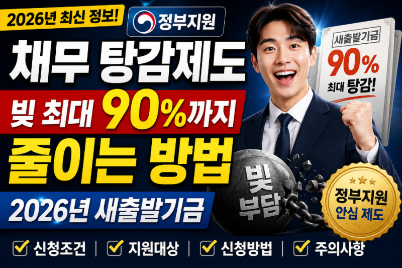 정부지원 채무 탕감제도, 빚 최대 90%까지 줄이는 방법 (2026년 새출발기금)