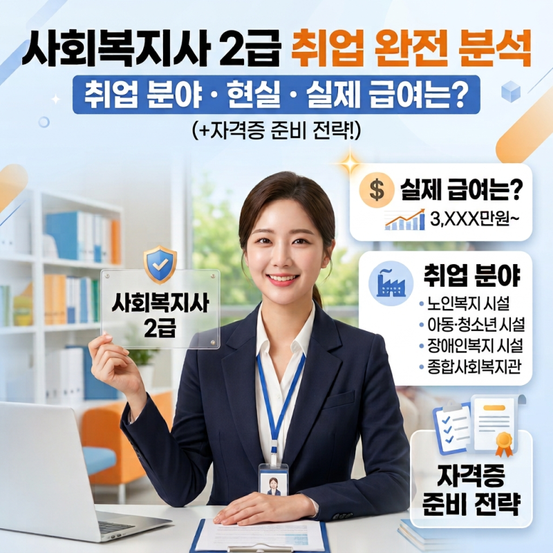 사회복지사2급 취업 분야, 취업 현실, 실제 급여는?(feat.자격증 준비 전략)