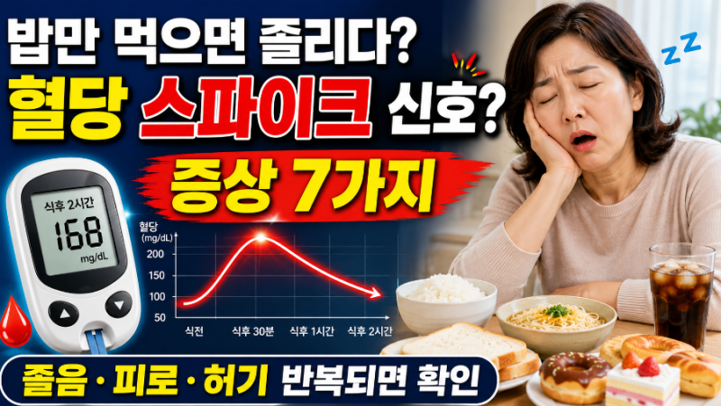 밥만 먹으면 쏟아지는 졸음… 혈당 스파이크 ‘이 증상 7가지’ 확인하세요