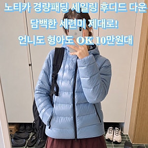 노티카 경량패딩 세일링 후디드 다운 자켓 담백한 세련미 10만원대 컬러감도 미친다