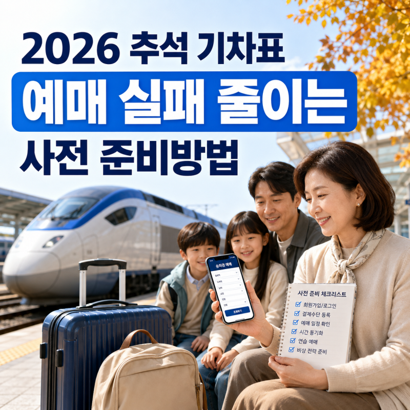 2026 추석 기차표 예매 실패를 줄이는 사전 준비방법｜코레일 일정·회원 전환·결제일까지