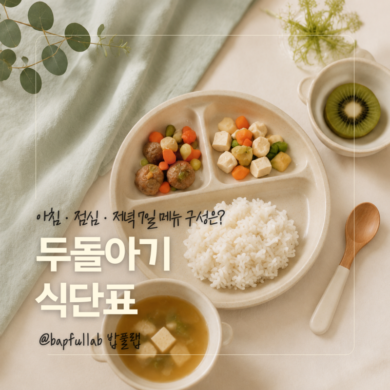 두돌 아기 일주일 식단표, 매일 뭐 먹이지? 아침·점심·저녁 7일 메뉴