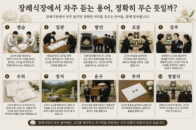 장례식장에서 자주 듣는 용어 10가지, 정확히 무슨 뜻일까?