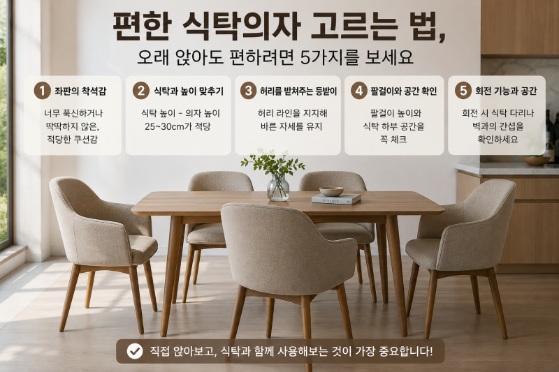 편한 식탁의자 고르는 법, 오래 앉아도 편하려면 꼭 봐야 할 5가지