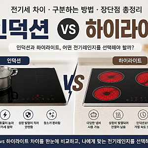 인덕션 vs 하이라이트 차이｜전기세·냄비 사용법부터 구분하는 방법