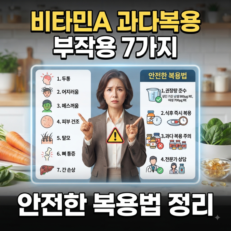 비타민A 과다복용 부작용 7가지와 안전한 복용법 정리