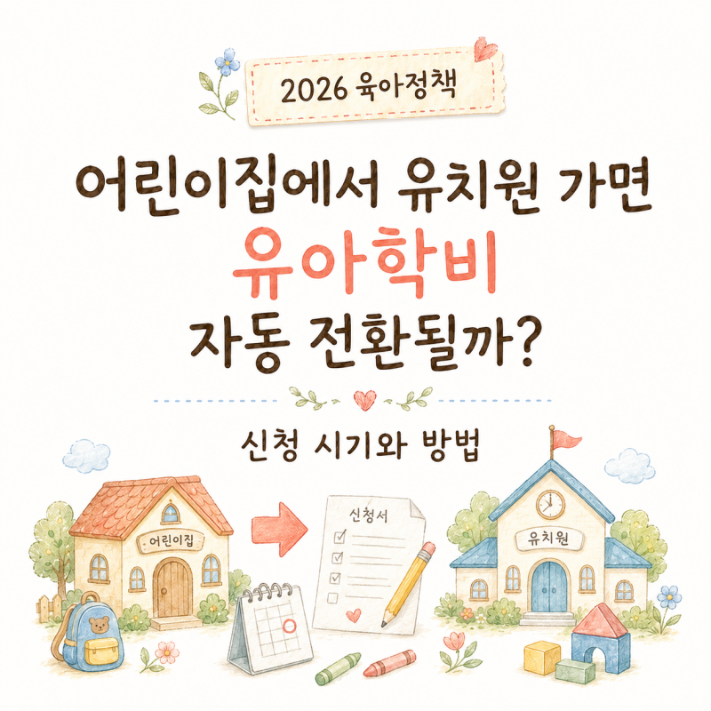 2026 유아학비 신청방법, 어린이집에서 유치원 가면 자동 전환될까?