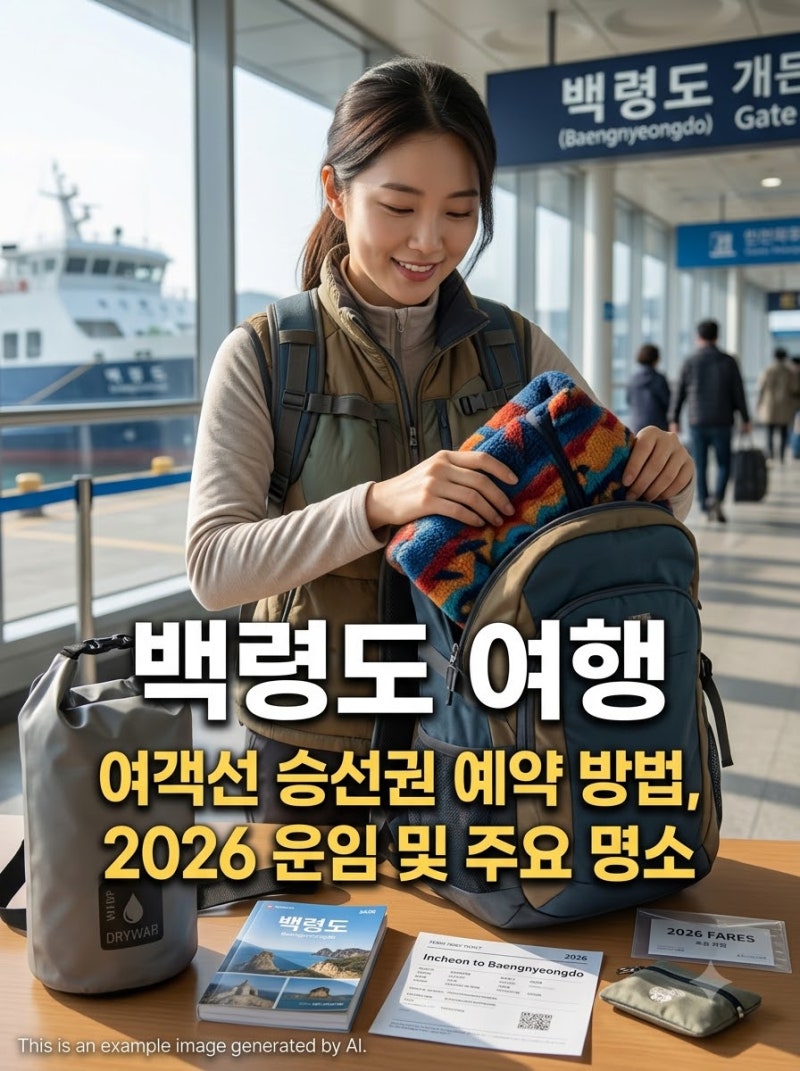 백령도 여행 배편 예약 방법 및 2026년 운임과 주요 명소 총정리